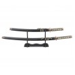 Самурайские мечи Катана и Вакидзаси (2 шт., черные ножны, бронзовая цуба) - фото № 3