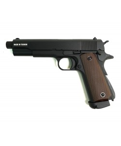 Страйкбольный пистолет KJW KP-07 Colt M1911 M.E.U. CO₂ Black, удлин. ствол