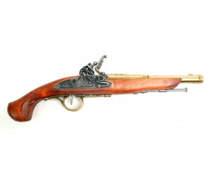 Макет пистолет кремневый, латунь (XVIII век) DE-1102-L