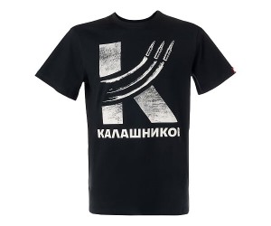 Футболка чёрная Kalashnikov ”Пули”, 100% хлопок