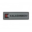 Патч (шеврон) Калашников КК логотип (ENG), Серый/черный, 90х27 мм - фото № 1