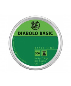 Пули для пневматики RWS Diabolo Basic 4,5 мм, 0,45 г (500 штук)