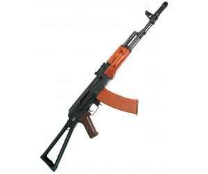 Страйкбольный автомат E&L ELAKS74N (АКС-74Н) AEG Essential Steel, дерево