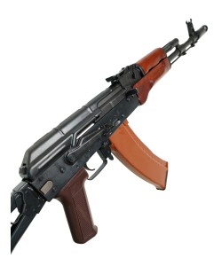 Страйкбольный автомат E&L ELAKS74N (АКС-74Н) AEG Essential Steel, дерево