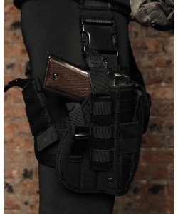 Кобура набедренная с платформой и подсумками Molle Black