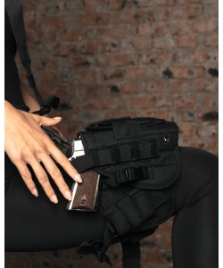 Кобура набедренная с платформой и подсумками Molle Black