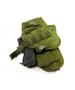 Кобура набедренная с платформой и подсумками Molle Olive Green