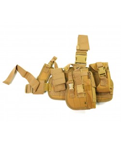 Кобура набедренная с платформой и подсумками Molle Tan