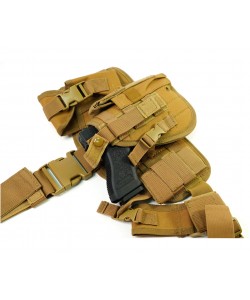 Кобура набедренная с платформой и подсумками Molle Tan