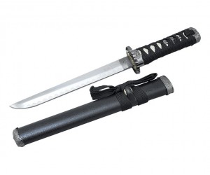 Самурайский меч танто, черный с гардой «Роза» (AG-392)