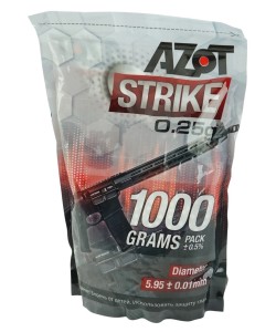 Шары для страйкбола Azot Strike 0,25 г, 4000 штук (1 кг, белые)