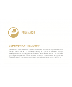 Подарочный сертификат на 3000 руб. в Pnevmat24