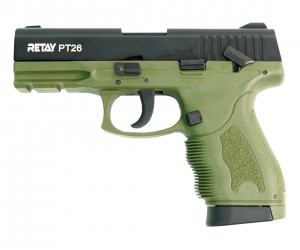 Охолощенный СХП пистолет Retay PT26 Full-auto (Taurus) 9mm P.A.K, зеленый