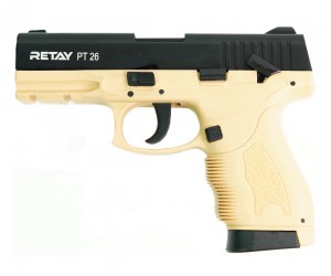 Охолощенный СХП пистолет Retay PT26 Full-auto (Taurus) 9mm P.A.K Tan
