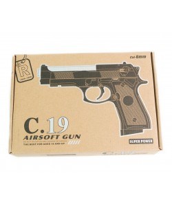 Страйкбольный пистолет Shantou C.19 (Beretta 92) спринговый