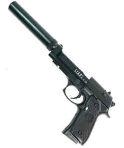 Страйкбольный пистолет Shantou C.19+ (Beretta 92, с глушителем) спринговый