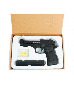 Страйкбольный пистолет Shantou C.19+ (Beretta 92, с глушителем) спринговый