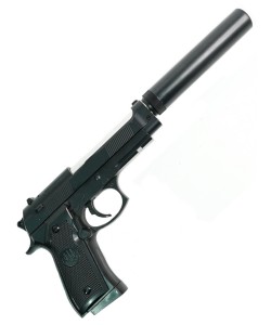 Страйкбольный пистолет Shantou C.19+ (Beretta 92, с глушителем) спринговый