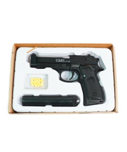 Страйкбольный пистолет Shantou C.19+ (Beretta 92, с глушителем) спринговый