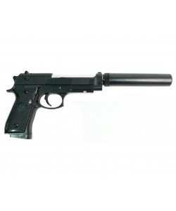 Страйкбольный пистолет Shantou C.19+ (Beretta 92, с глушителем) спринговый
