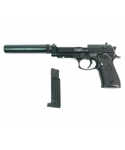 Страйкбольный пистолет Shantou C.19+ (Beretta 92, с глушителем) спринговый
