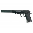 Страйкбольный пистолет Shantou C.18+ (Beretta 92, с глушителем) спринговый - фото № 1