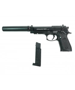 Страйкбольный пистолет Shantou C.18+ (Beretta 92, с глушителем) спринговый
