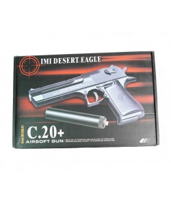 Страйкбольный пистолет Shantou C.20+ (Desert Eagle, с глушителем) спринговый