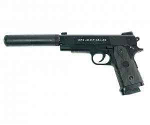 Страйкбольный пистолет Shantou C.9+ (Colt 1911 OPS, с глушителем) спринговый