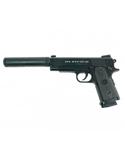 Страйкбольный пистолет Shantou C.9+ (Colt 1911 OPS, с глушителем) спринговый