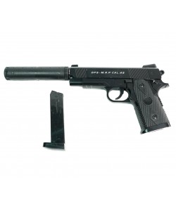 Страйкбольный пистолет Shantou C.9+ (Colt 1911 OPS, с глушителем) спринговый