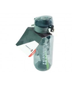 Бутылка спортивная Kalashnikov 0,6 л; прозр. пластик, крышка с фикс., ремешок