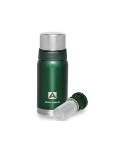 Термос классический «Арктика» 106-500C, 0.5 л, эмаль, 2 чашки (зеленый) с ситечком