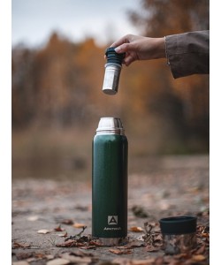 Термос классический «Арктика» 106-500C, 0.5 л, эмаль, 2 чашки (зеленый) с ситечком
