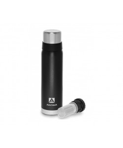 Термос классический «Арктика» 106-900C, 0.9 л, эмаль, 2 чашки (черный) с ситечком