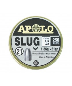 Пули полнотелые Apolo Slug 5,5 мм, 1,36 г (250 штук)