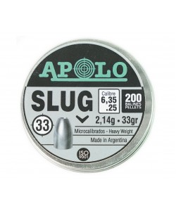 Пули полнотелые Apolo Slug 6,35 мм, 2,14 г (200 штук)