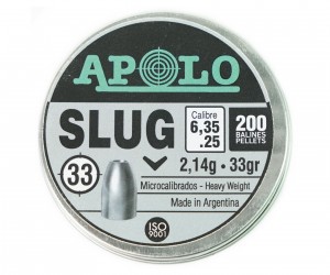 Пули полнотелые Apolo Slug 6,35 мм, 2,14 г (200 штук)