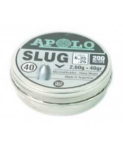 Пули полнотелые Apolo Slug 6,35 мм, 2,6 г (200 штук)