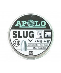 Пули полнотелые Apolo Slug 6,35 мм, 2,6 г (200 штук)