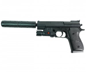 Игрушечный пистолет Shantou B00845 (пластик, 6 мм, ЛЦУ, глушитель)