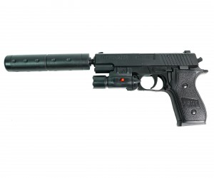 Игрушечный пистолет Shantou 100000244 (пластик, 6 мм, ЛЦУ, глушитель)