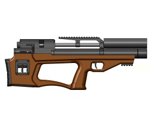 Пневматическая винтовка Krugergun «Снайпер Буллпап», ствол 300 мм, штатный взвод (дерево, PCP, ред.) 5,5 мм