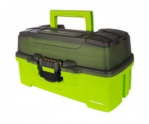 Ящик Plano для приманок и аксессуаров с 1-ур. системой хранения, 2 отдел. на крышке (дымч./ярко-зеленый)