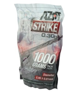 Шары для страйкбола Azot Strike 0,30 г, 3300 штук (1 кг, белые)