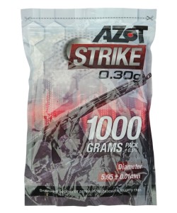 Шары для страйкбола Azot Strike 0,30 г, 3300 штук (1 кг, белые)