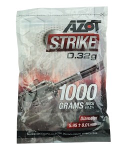Шары для страйкбола Azot Strike 0,32 г, 3100 штук (1 кг, белые)