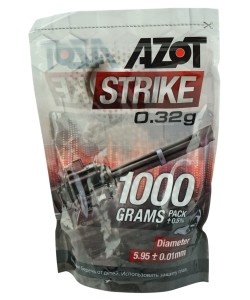 Шары для страйкбола Azot Strike 0,32 г, 3100 штук (1 кг, белые)