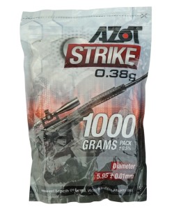 Шары для страйкбола Azot Strike 0,38 г, 2600 штук (1 кг, белые)