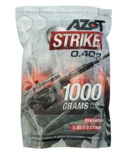 Шары для страйкбола Azot Strike 0,40 г, 2500 штук (1 кг, белые)